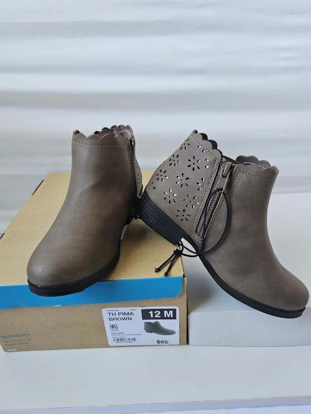 Thereabouts Girls TH PIMA Brown Ankle Boots Size 12M - NIB
